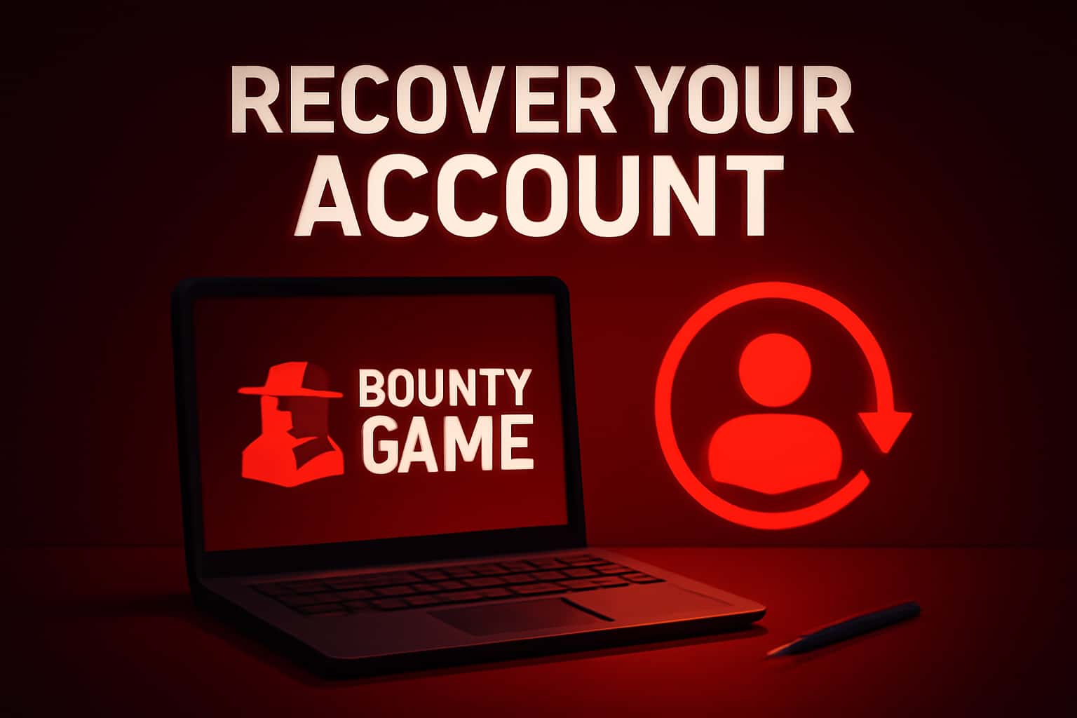 Information scene depicting account recovery process for Bounty Game.