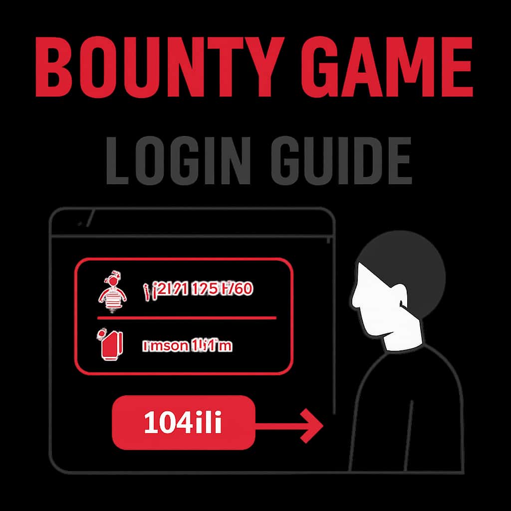 An educational diagram detailing the steps for logging into Bounty Game.