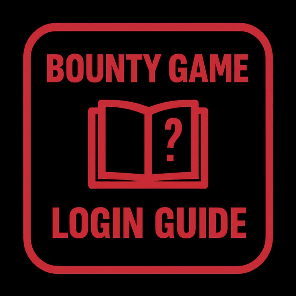 A minimalistic badge for Bounty Game Login guidance.