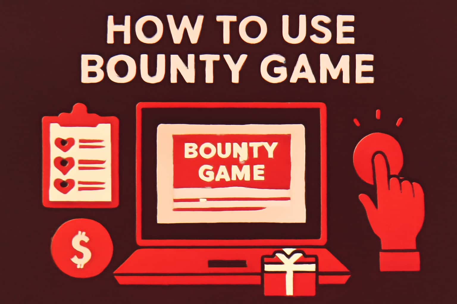An illustrative scene showing how to use Bounty Game with clear text.