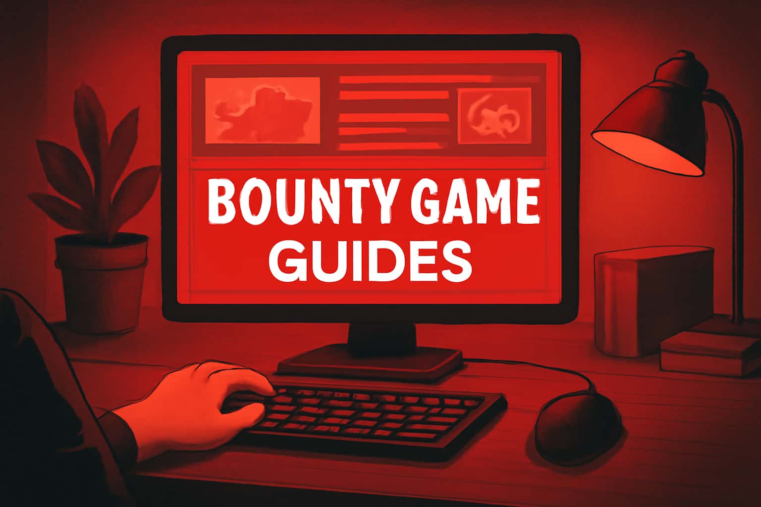 Informational scene about Bounty Game Guides with the text 'Bounty Game' highlighted.